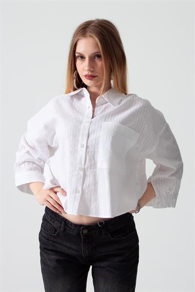 Beyaz Oversize Gömlek