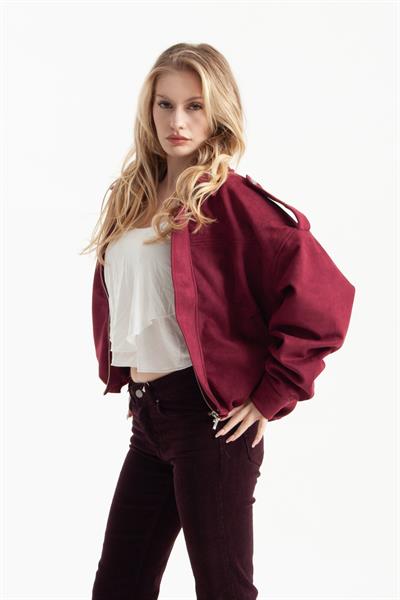 Bordo Oversize Bomber Ceket
