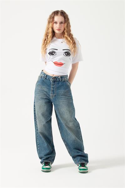 Buz Mavi Tint Skater Jean