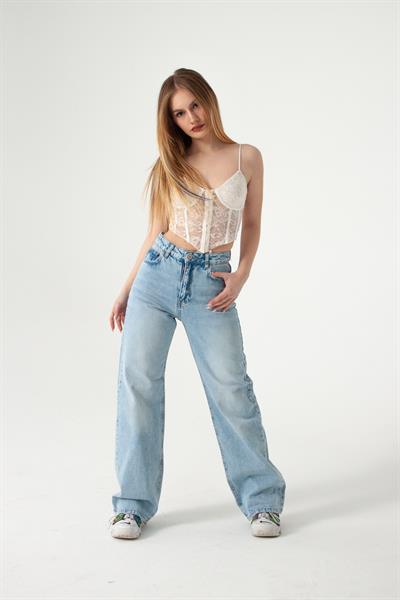 Buz Mavi Tint Straight Jean