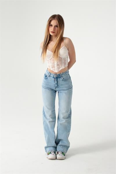 Buz Mavi Tint Straight Jean