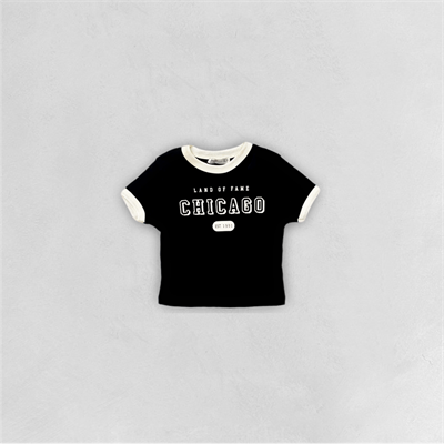 Chicago Baskılı Ribana Crop
