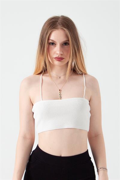 Ekru Askılı Crop
