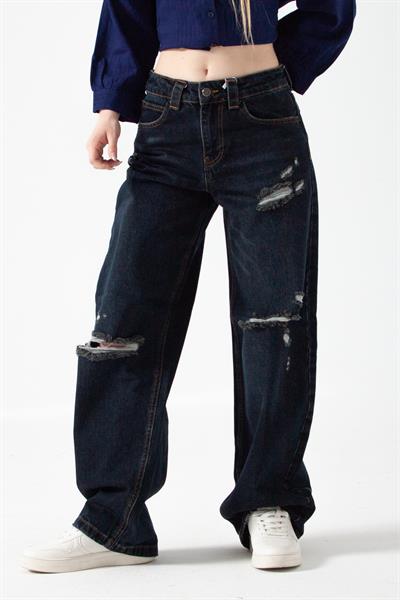 K. Kot Rengi Yırtıklı Baggy Baloon Jean