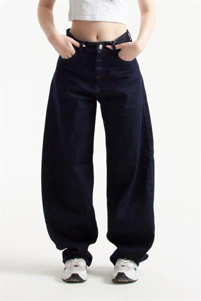 Koyu İndigo Wide Leg Jean