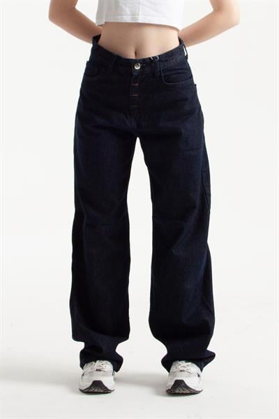 Koyu İndigo Wide Leg Jean
