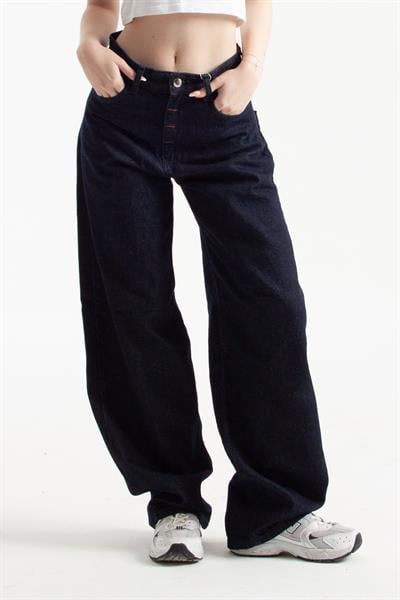 Koyu İndigo Wide Leg Jean