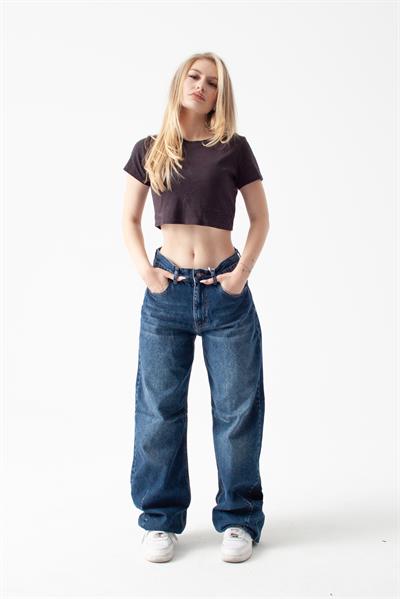 Koyu Mavi Baggy Jean