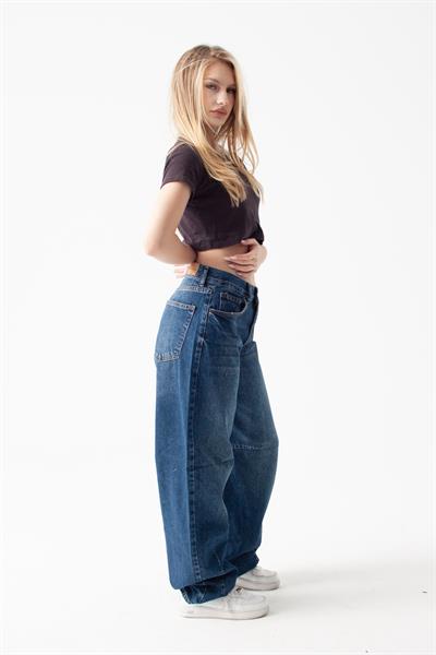 Koyu Mavi Baggy Jean