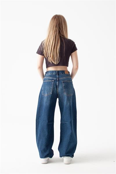 Koyu Mavi Baggy Jean