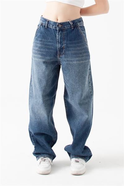 Koyu Mavi Skater Jean