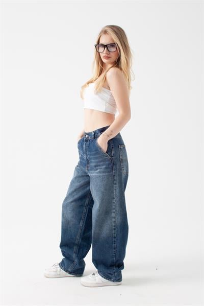 Koyu Mavi Skater Jean