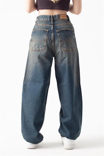 Koyu Mavi Tint Skater Jean