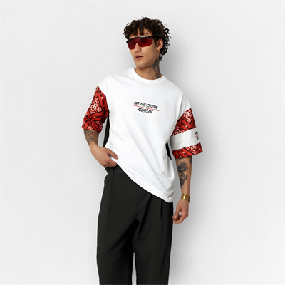 Off The System Detaylı Unisex Oversize Tişört
