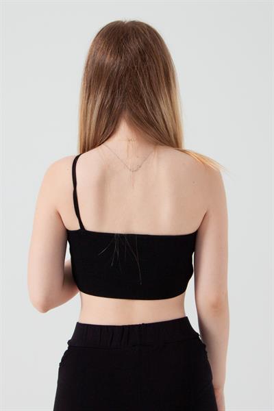 Siyah Askılı Crop