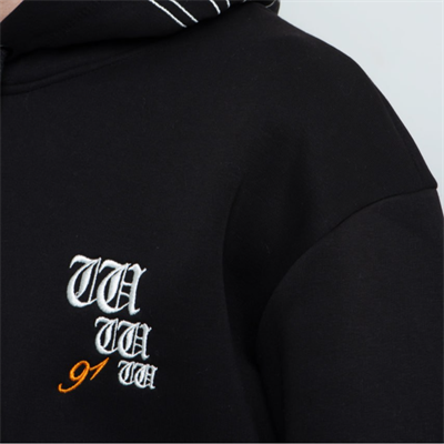 Siyah San Francisco Basketball Team Nakış Detaylı Hoodie