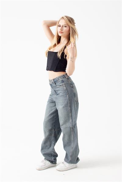 Soluk Mavi Baggy Jean