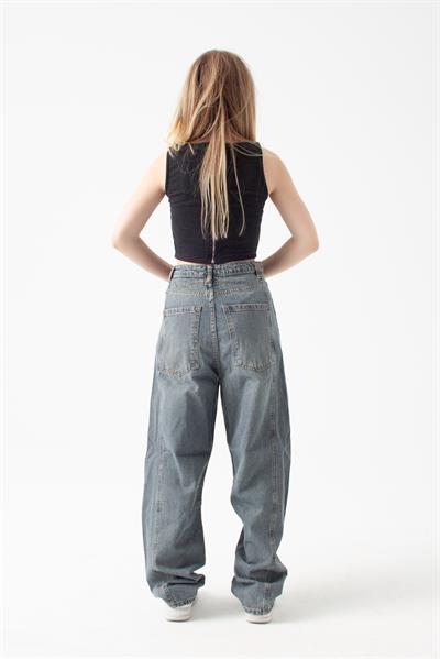 Soluk Mavi Baggy Jean