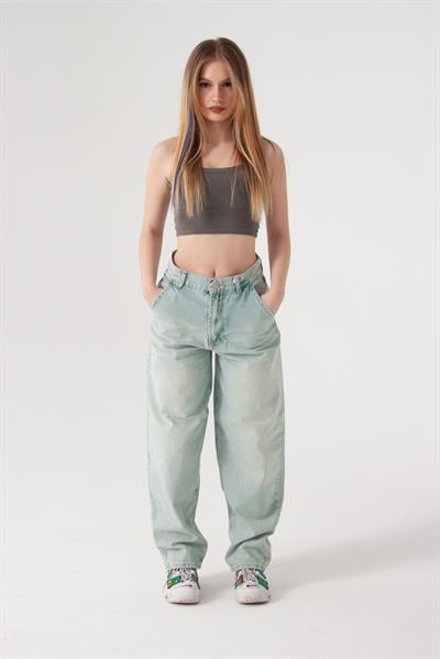 Su Yeşili Skater Jean
