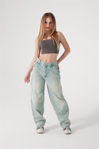 Su Yeşili Skater Jean