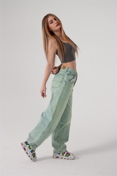 Su Yeşili Skater Jean