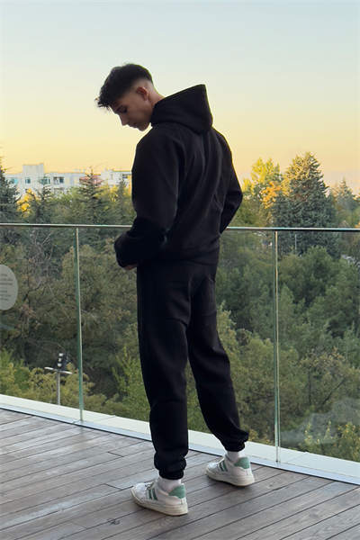 Unisex Siyah Oversize Eşofman Takımı