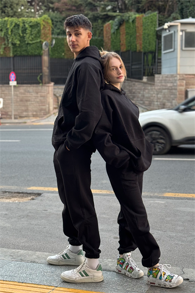 Unisex Siyah Oversize Eşofman Takımı