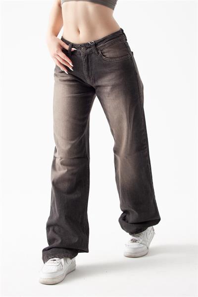 Vintage Kahve Orta Bel Straight Jean