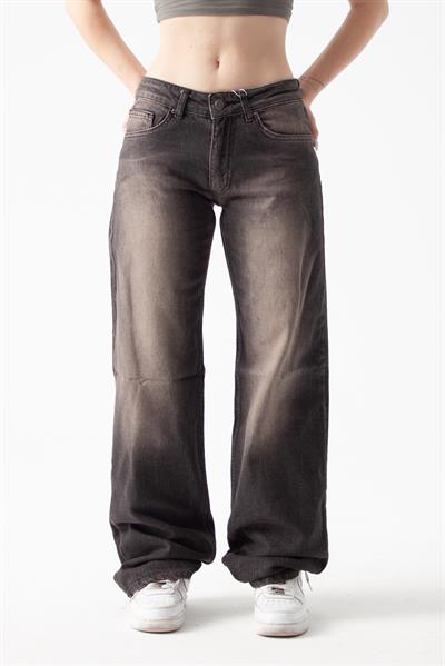 Vintage Kahve Orta Bel Straight Jean