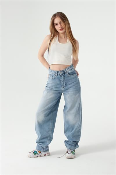 Viscon Kumaş Buz Mavi Tint Skater Jean