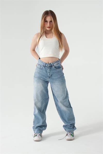 Viscon Kumaş Buz Mavi Tint Skater Jean