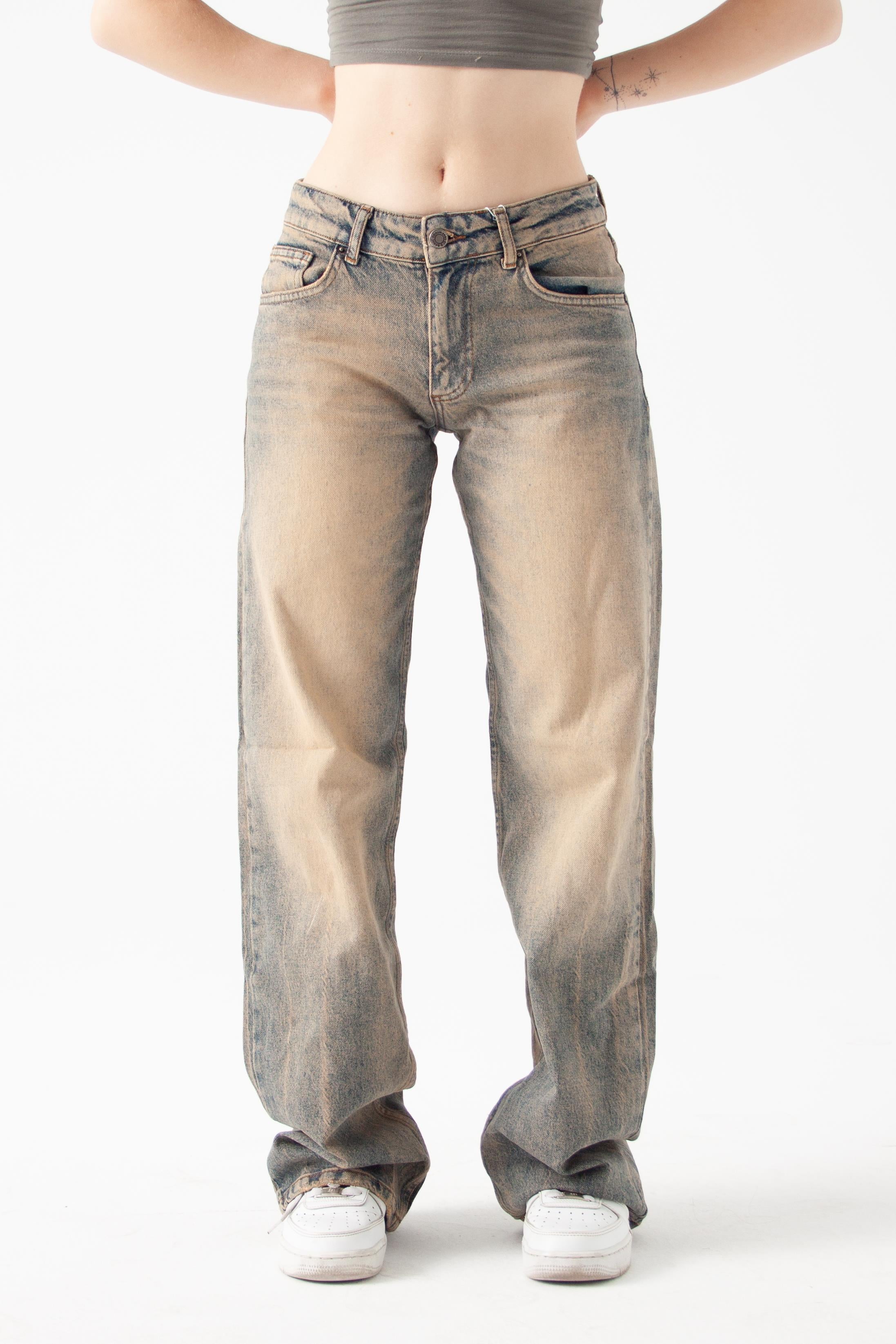 Açık Taş Yıkama Straight Jean