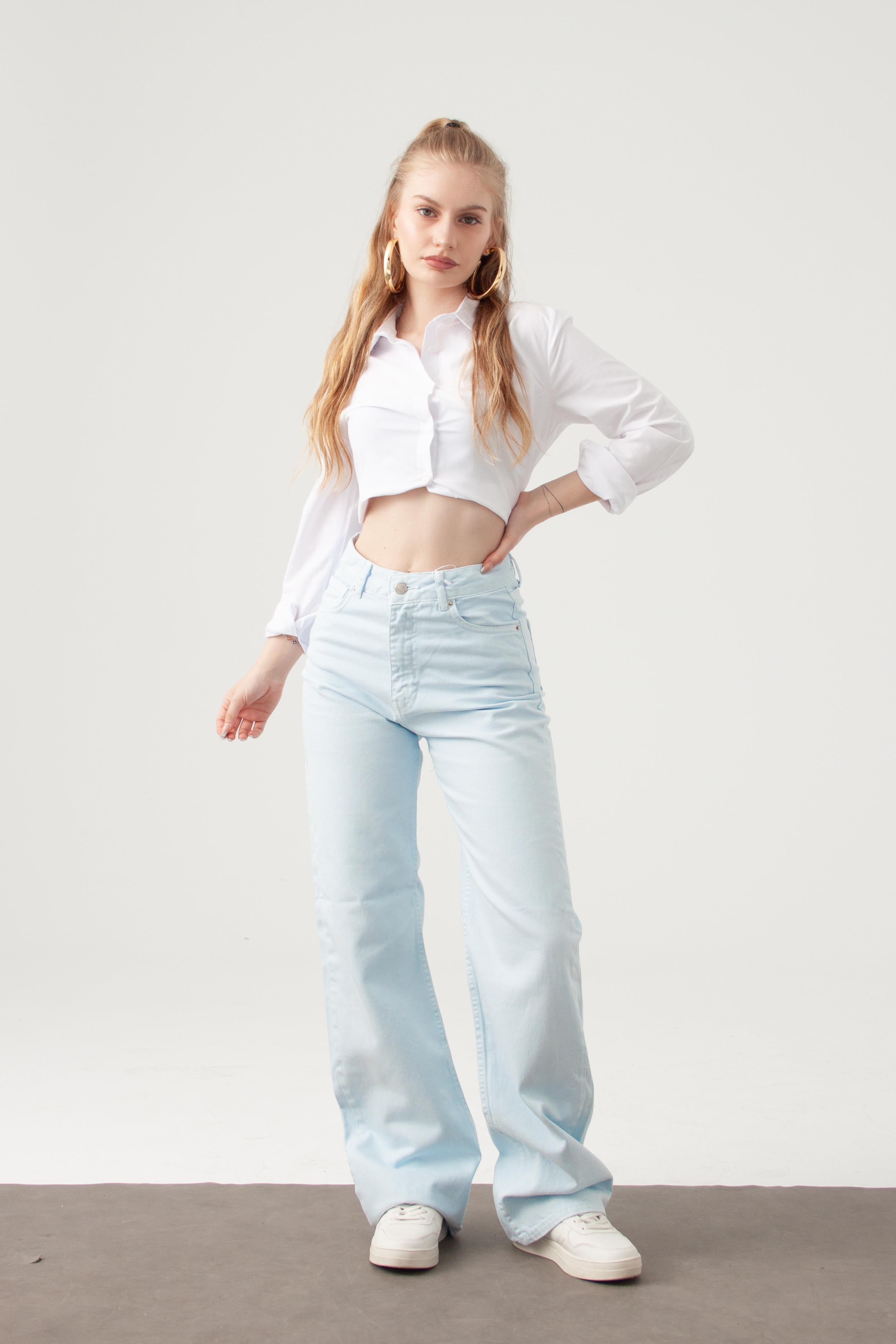 Bebek Mavisi Straight Jean