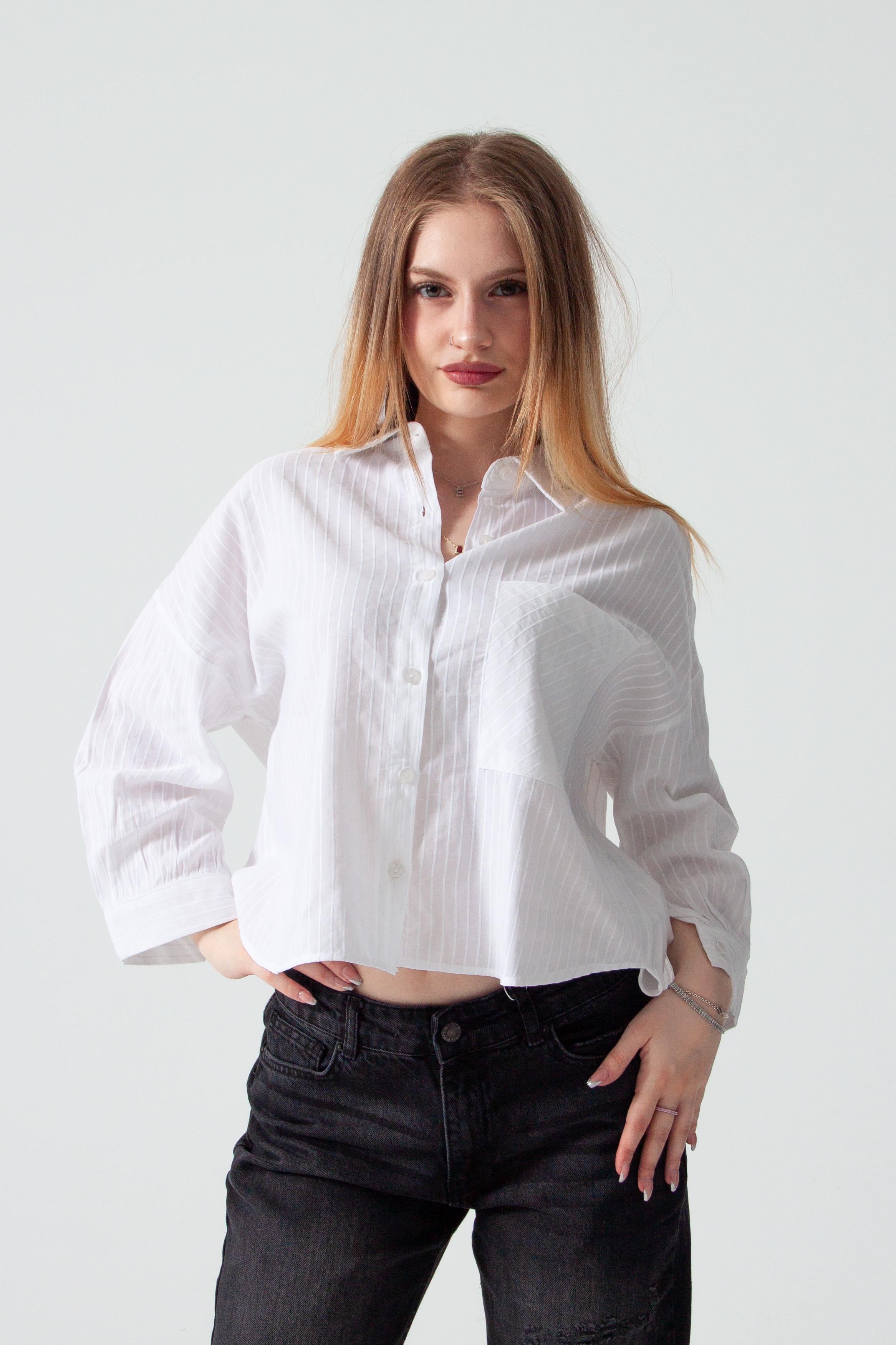 Beyaz Oversize Gömlek