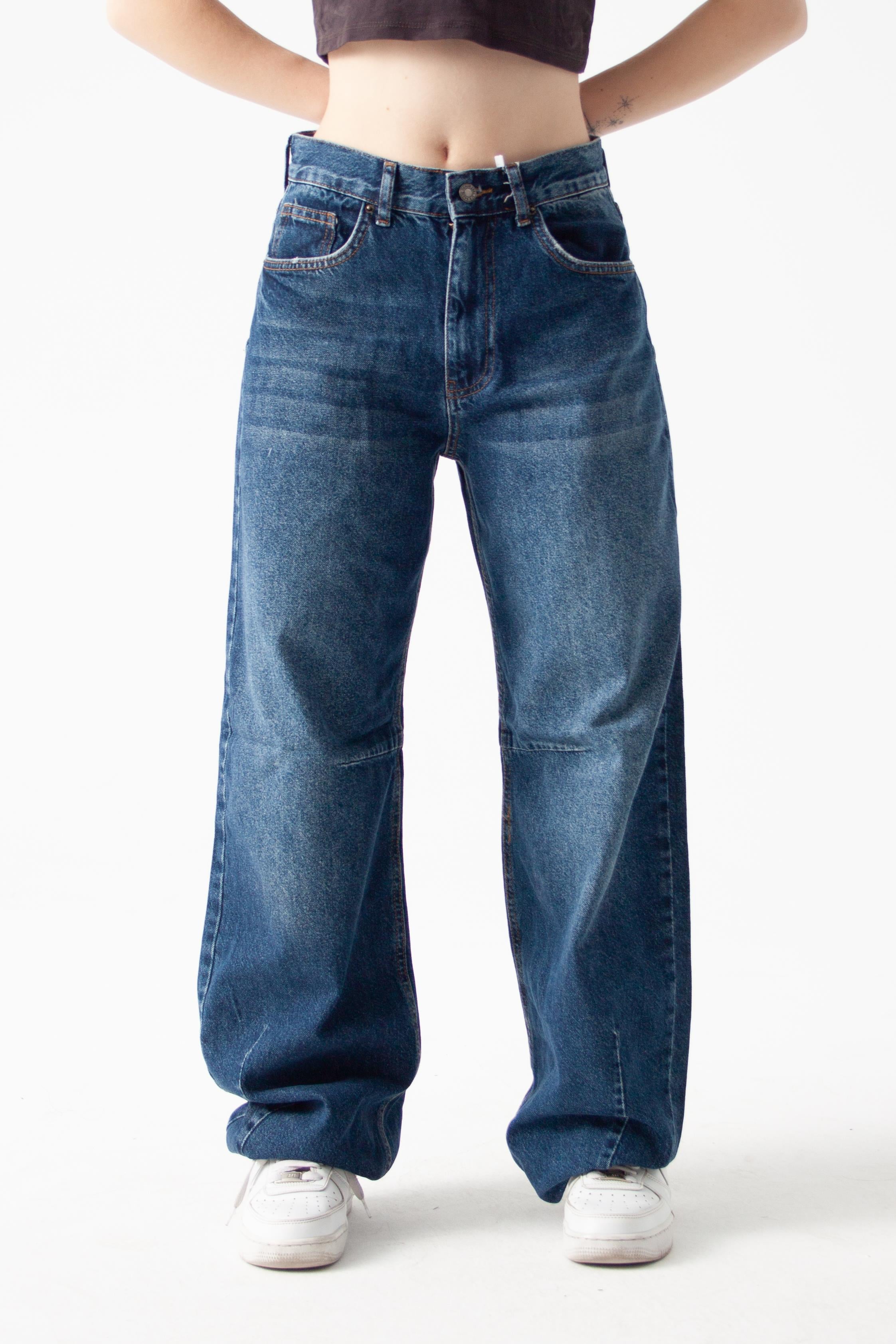 Koyu Mavi Baggy Jean