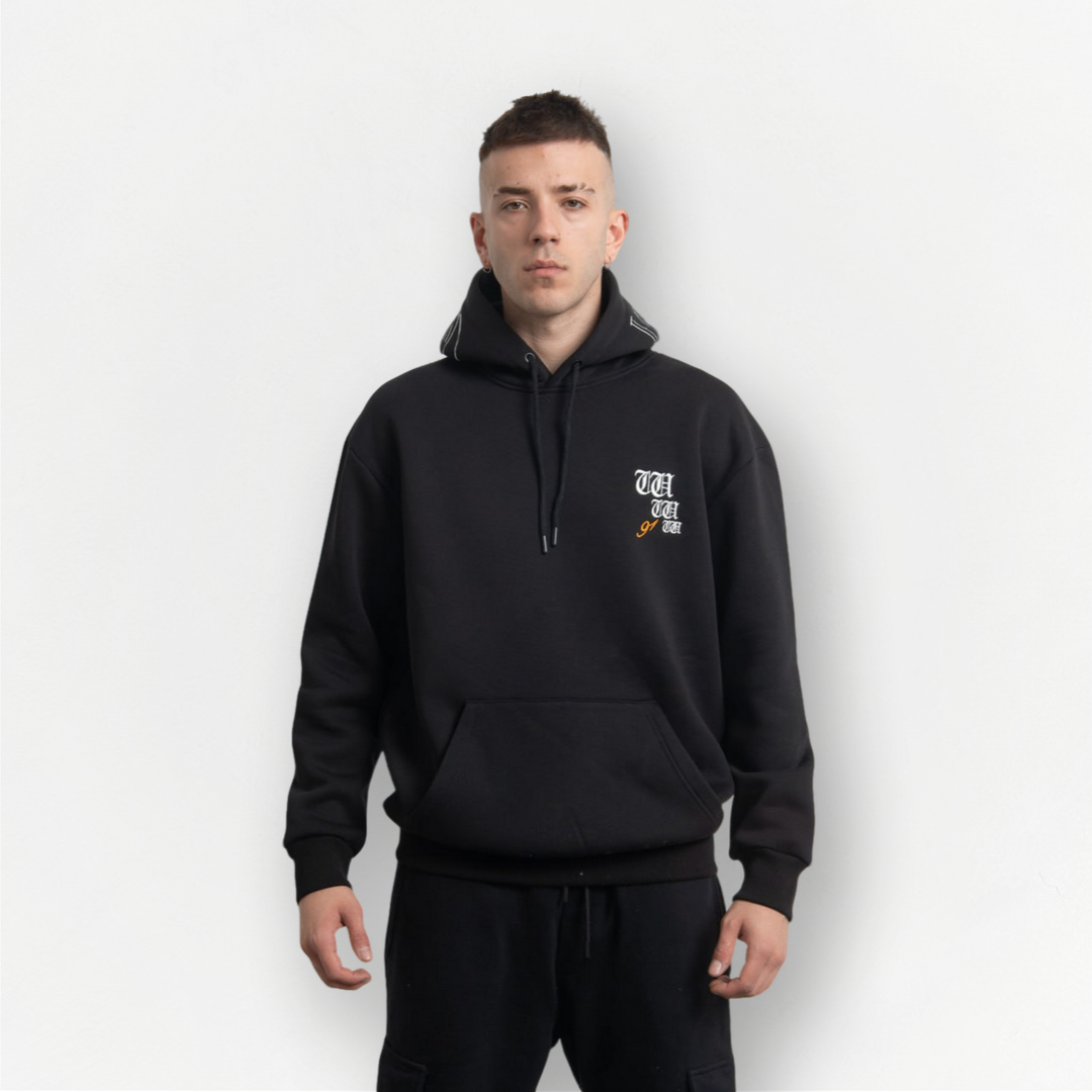 Siyah San Francisco Basketball Team Nakış Detaylı Hoodie