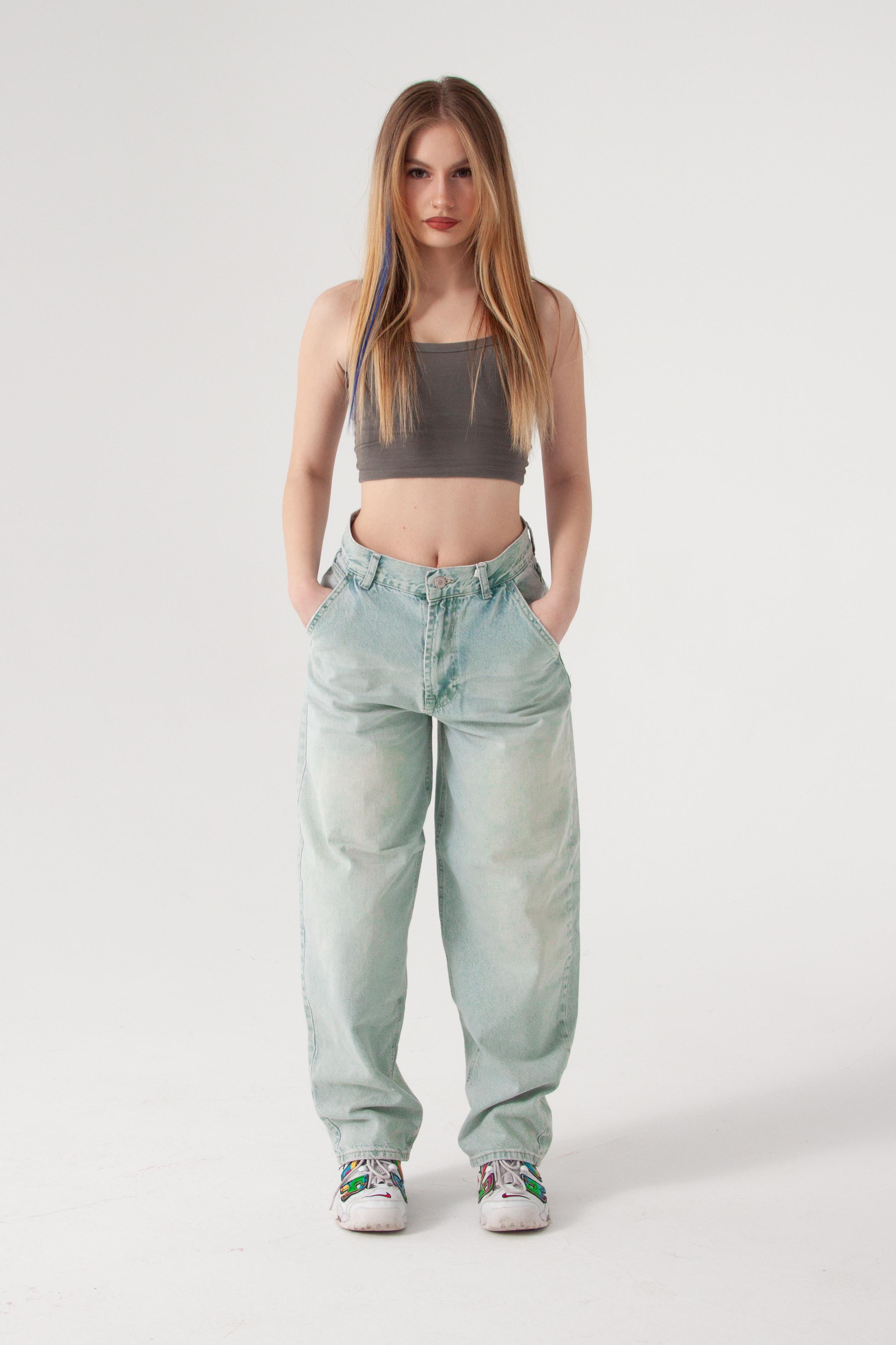 Su Yeşili Skater Jean