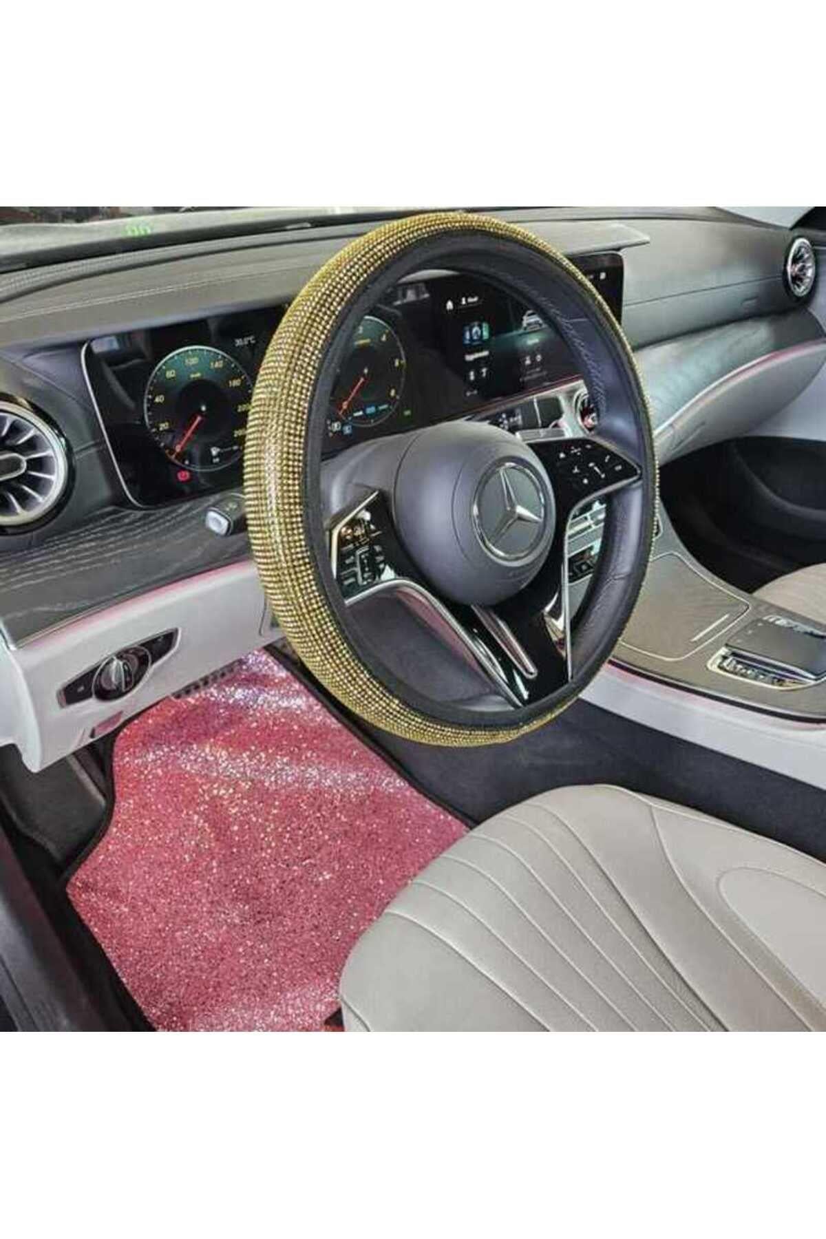 Full Taşlı Gold Elastik Direksiyon Kılıfı