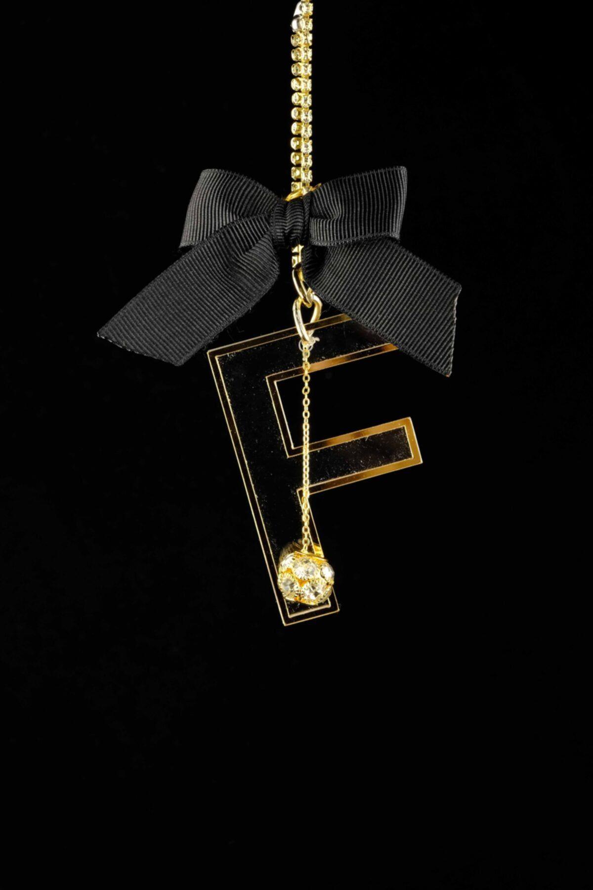 Gold Şeffaf Dikiz Süsü F Harf