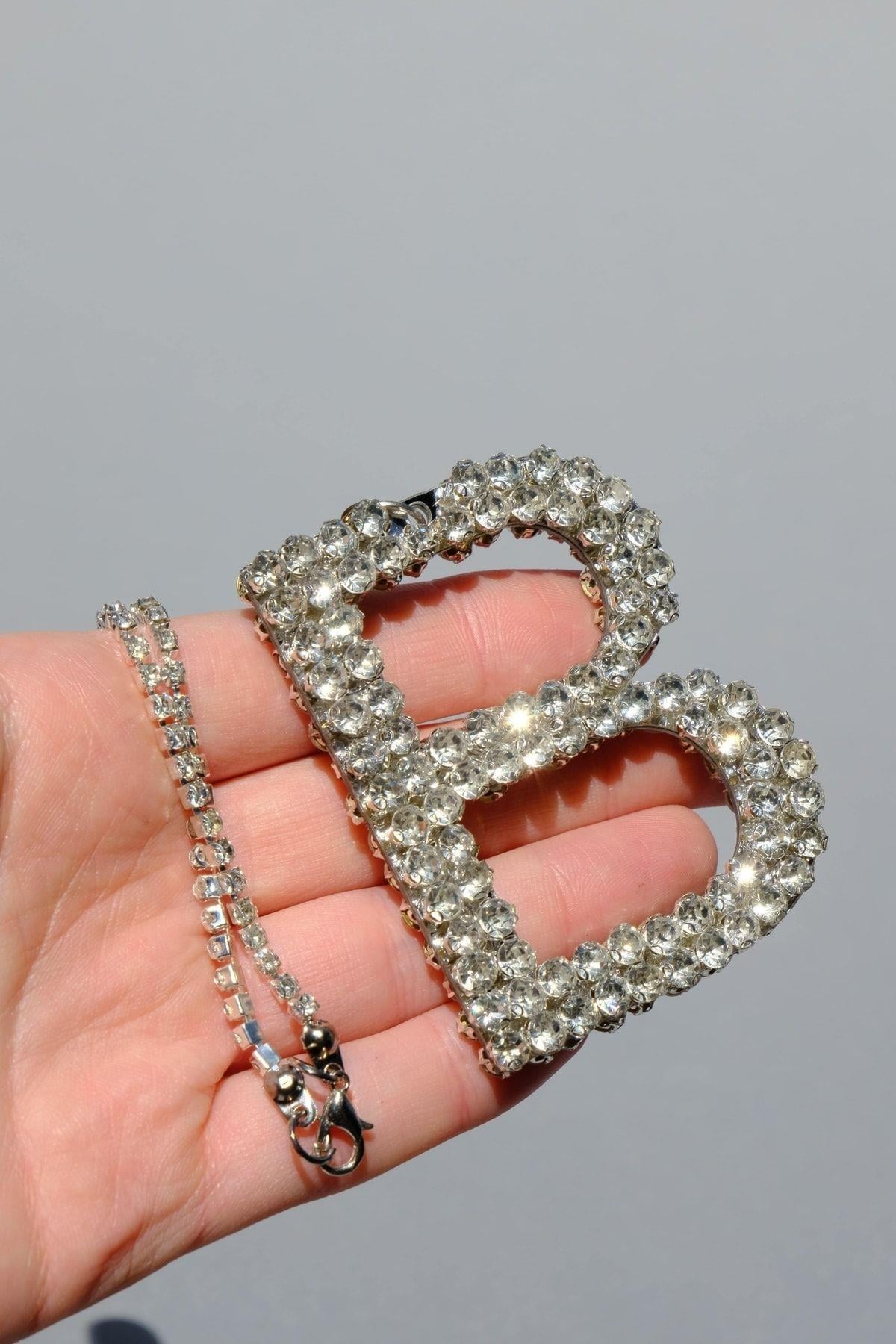 Gümüş 7 Cm b Harf Dikiz Süsü