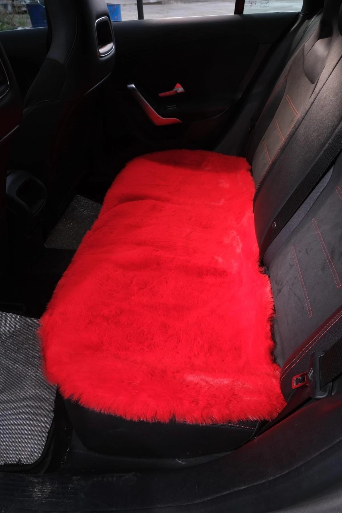 Kırmızı Kürk Minder Set