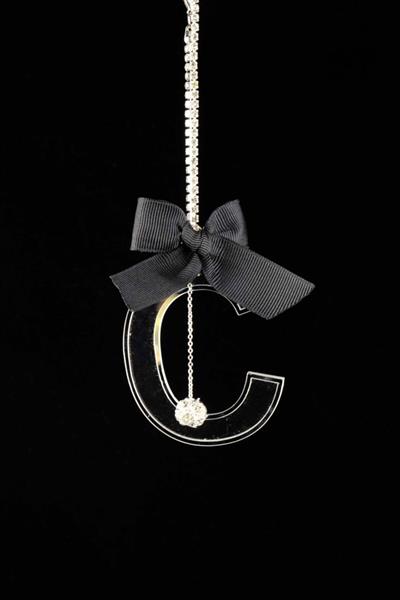 Gümüş Şeffaf Dikiz Süsü C Harf