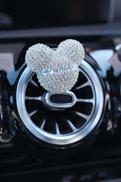 Gümüş Swarovski Gümüş Baget Taşlı Panda Figür Oto Klima Petek Koku