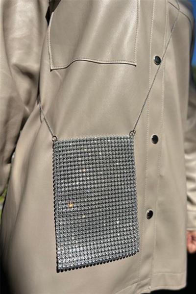Gümüş Swarovski Taşlı Çanta