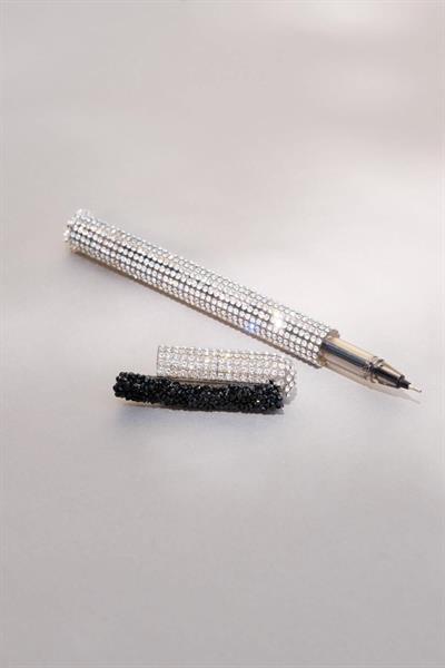 Gümüş Swarovski Taşlı Tükenmez Kalem