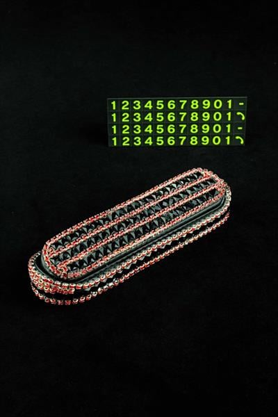 Kırmızı Swarovski Siyah Baget Taşlı Araç Içi Numaratör