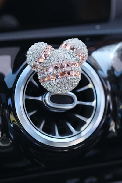 Panda Koku Gümüş Taş & Çift Rose Gold Baget Taş Oto Klima Petek Koku