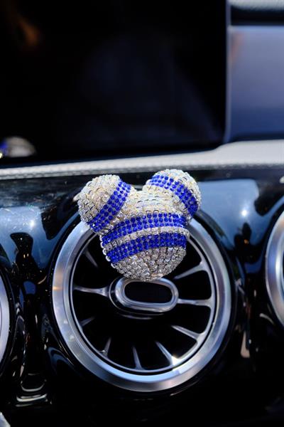 Panda Koku Gümüş Taş & Saks Mavi Çift Swarovski Taş