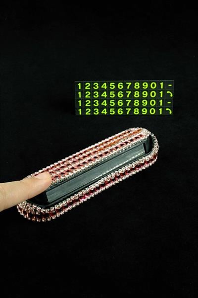 Pembe Swarovski Fuşya Baget Taşlı Araç Içi Numaratör