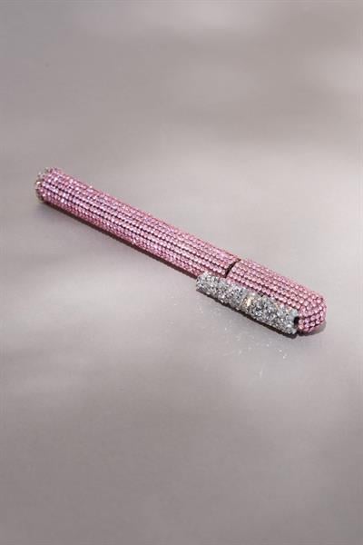 Pembe Swarovski Taşlı Tükenmez Kalem